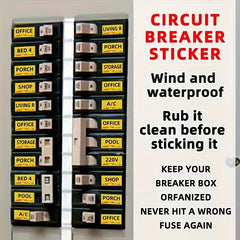 Circuit Breaker Stickers 129pcs Set Fuse Box Label Recognition Reminder