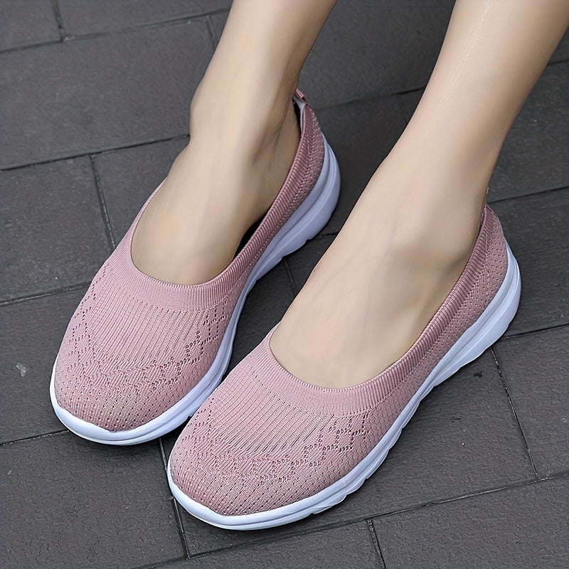Women's Knitted Slip On Platform Walking Shoes