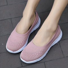 Women's Knitted Slip On Platform Walking Shoes