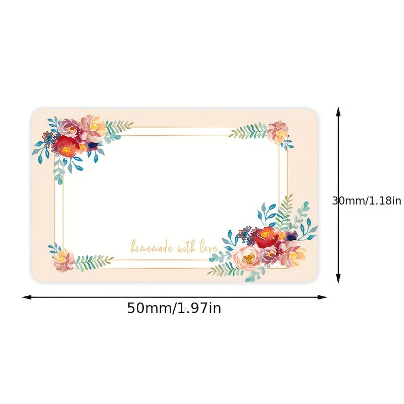 250 Flower & Plant Name Stickers Roll - Handwritten Blessings Labels