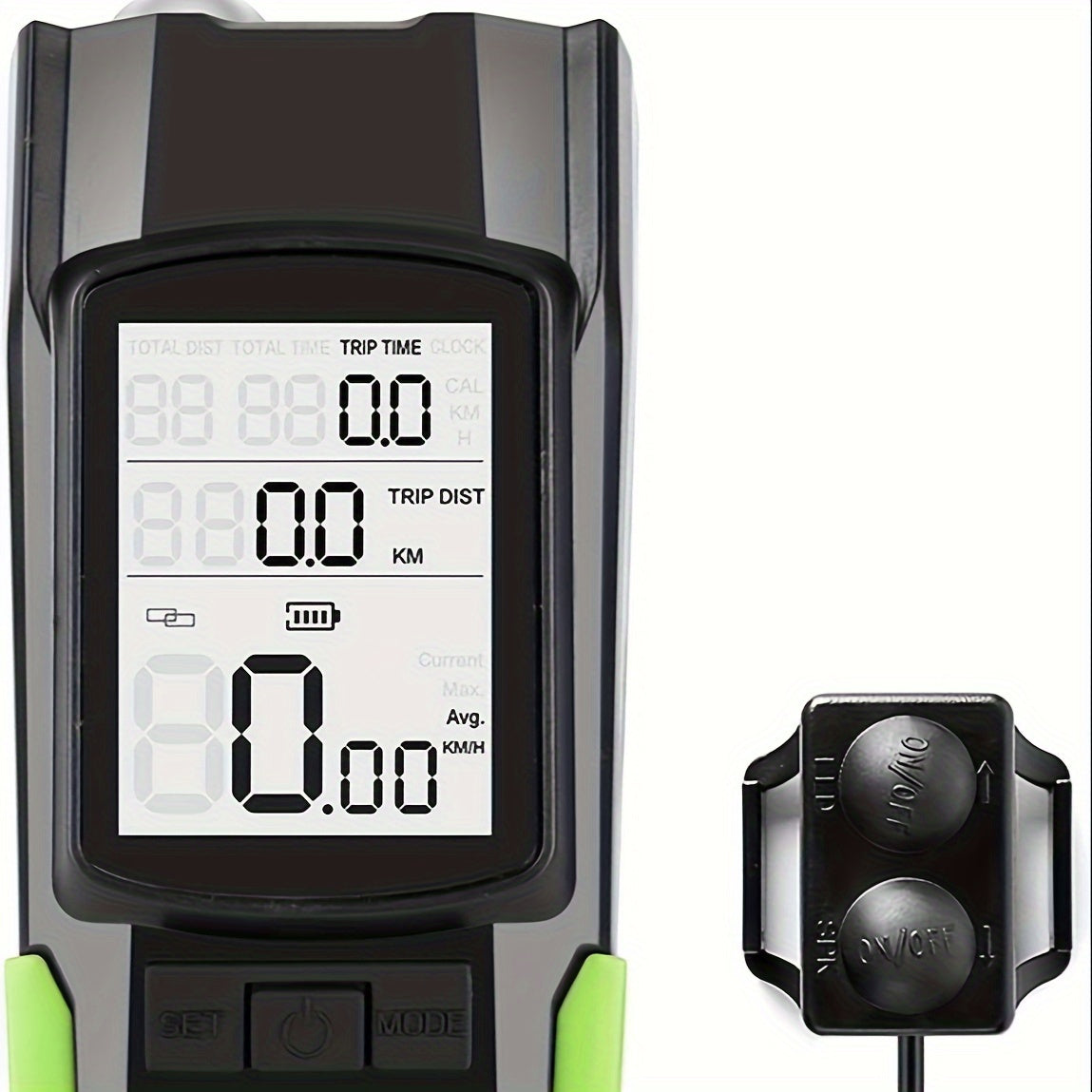 Waterproof Bicycle Light w/ Speedometer Odometer & Horn, 4 Lighting Modes