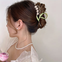 Vintage Flower Hair Clip with Daffodils & Four Flowers Fairy Hair Claw