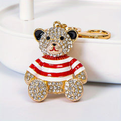 Bear Rhinestone Keychain Pendant Jewelry Bag Ornament