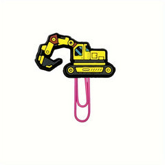 9pcs Cartoon Style Series Paper Clip Cute PVC Bookmark Clip