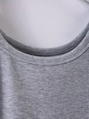Slim Tank Top Solid Crew Neck Sleeveless Casual Summer Women's Clothing