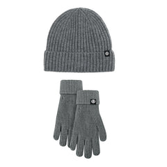 Striped Wool Knitted Hat And Gloves Set