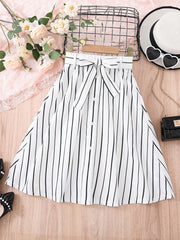 Girls' Striped Long Skirt - Party-Ready Kids Clothing