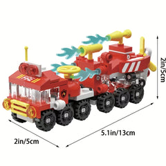 Fire Truck Bag Assembly Building Blocks Toy Model Gift