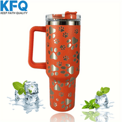 Laser Cat Claw 40oz Insulated Stainless Steel Water Bottle with Handle