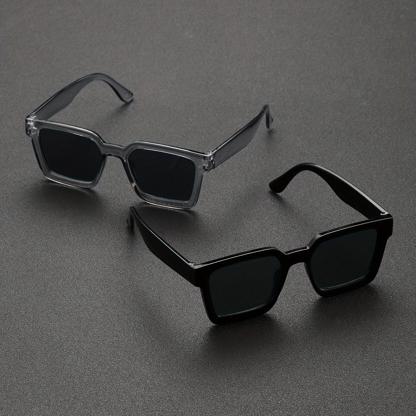 2 Pairs Men's Square Frame Sunglasses UV Protection