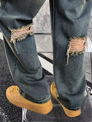 Men's Vintage Ripped Denim Jeans