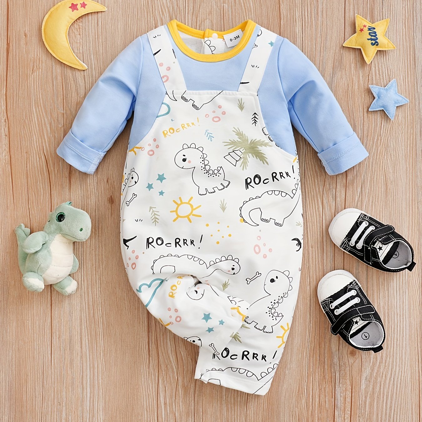 Cartoon Animal Print Baby Bodysuit