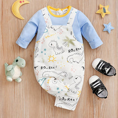 Cartoon Animal Print Baby Bodysuit
