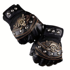 Half Finger Pirate Skull Outdoor Mountaineering Gloves