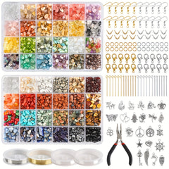 2360pcs 48 Colors Crystal Debris Beads Natural Stone DIY Jewelry Making Set