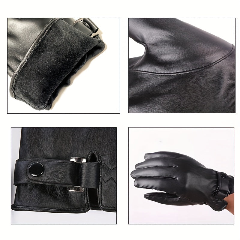 Men's Plush Winter Gloves Waterproof Warm Outdoor Skiing Cycling