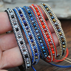 Boho Wrap Bracelet Glass Seed Beads Hand Woven Colorful Friendship Bracelet