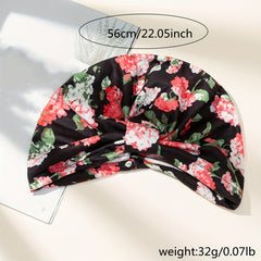 Flower Print Turban Cap Head Wrap Elastic Hijab Women Bandana Beanies