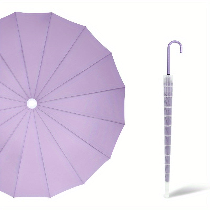 Women's Colorful Long Handle Umbrella with Case