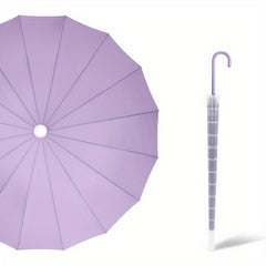 Women's Colorful Long Handle Umbrella with Case