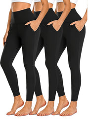 3 Pack Plus Size High Stretch Yoga Leggings Set