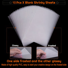 10Pcs Shrink Art Paper for Unique Crafts and Accessories