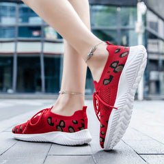Leopard Print Sock Sneakers Low Top Sports Shoes
