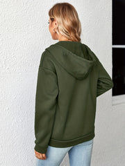 Zip Up Hoodie Kangaroo Pocket Long Sleeve