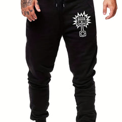 Men's Cartoon Print Sports Pants - Casual Drawstring Joggers