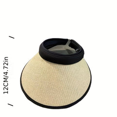 Straw Visor Hat UV Protection Sun Hat for Women