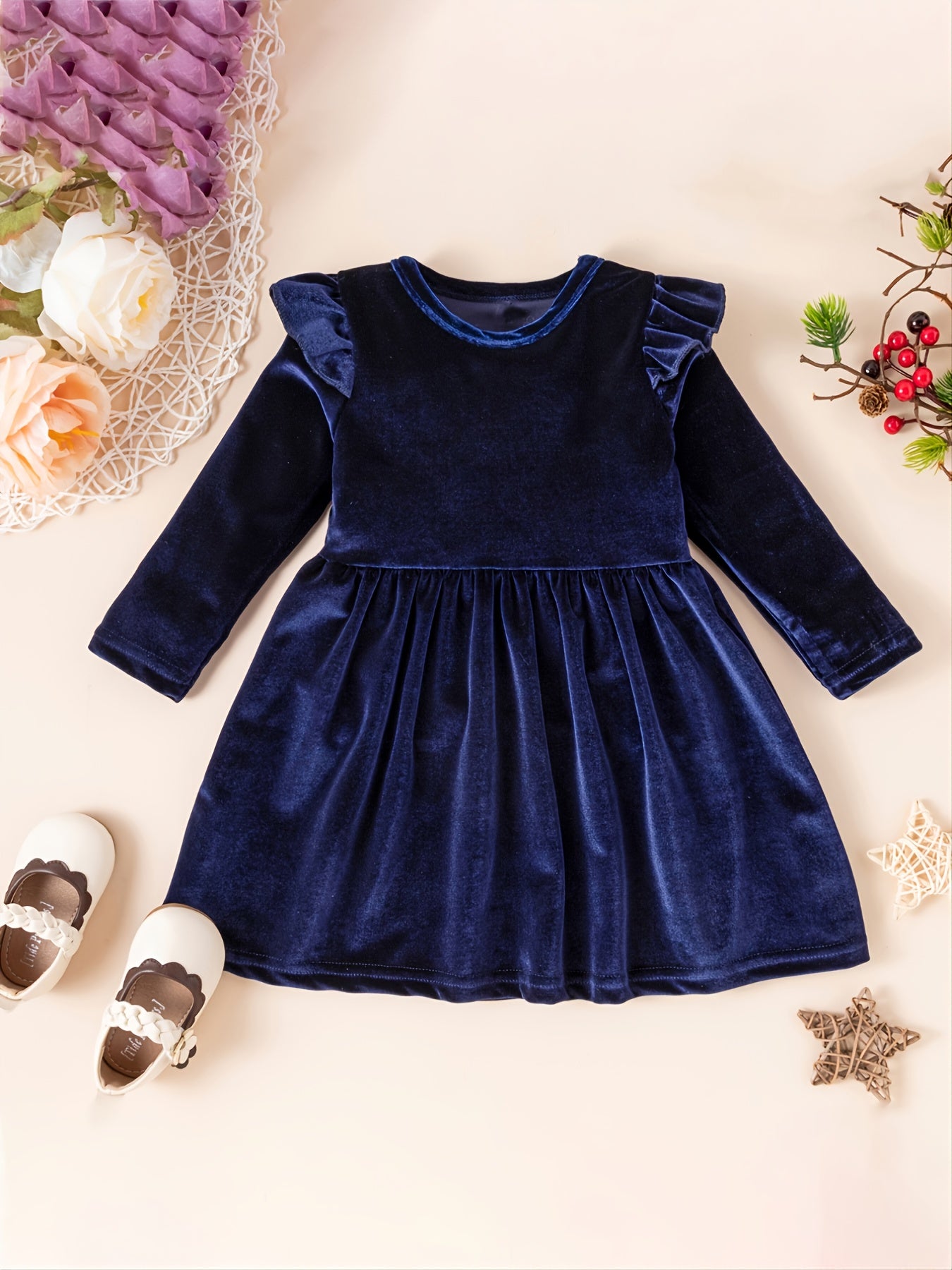 Toddler Girls Fleece Long Sleeve Dress