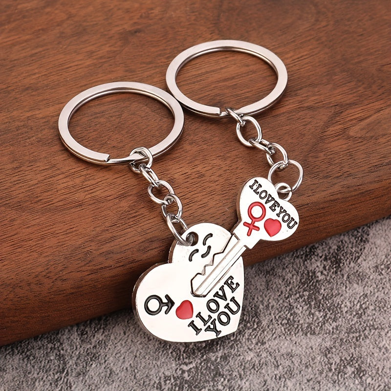 Key To My Heart Couple Keychain Pendant Decoration for Keys Backpacks Wallets