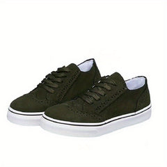 Women's Non Slip Lace Up Flat Sneakers Daily Outdoor Shoes