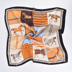 Horse Print Square Scarf Classic Bandana Neckerchief