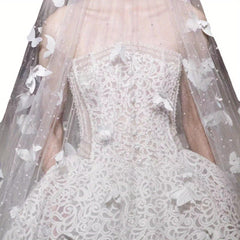 Cathedral Wedding Veil with Butterfly Lace Train