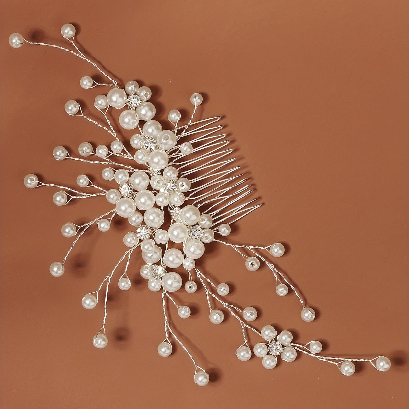 Bride Wedding Hair Combs Rhinestone Pearl Bridal Hair Pieces