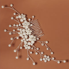 Bride Wedding Hair Combs Rhinestone Pearl Bridal Hair Pieces