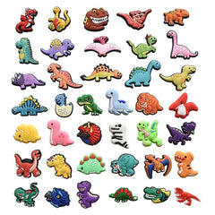 39pcs Dinosaur Shoe Charms For Clogs Slides Sandals PVC Shoe Decorations