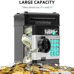 Kids Money Bank Automatic Paper Money Scroll Saving Box Electronic ATM Coin Bank