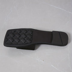 Women's Knitted Flat Slides Square Open Toe Slip On Shoes