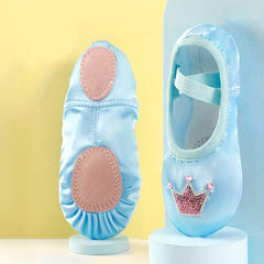 Girl's Crown Ballet Dance Shoes Soft Soled Sandals For Dance Performance Yoga