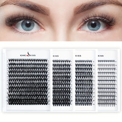 240pcs Cluster Lashes D Curling Long Individual Lashes Faux Mink False Eyelashes