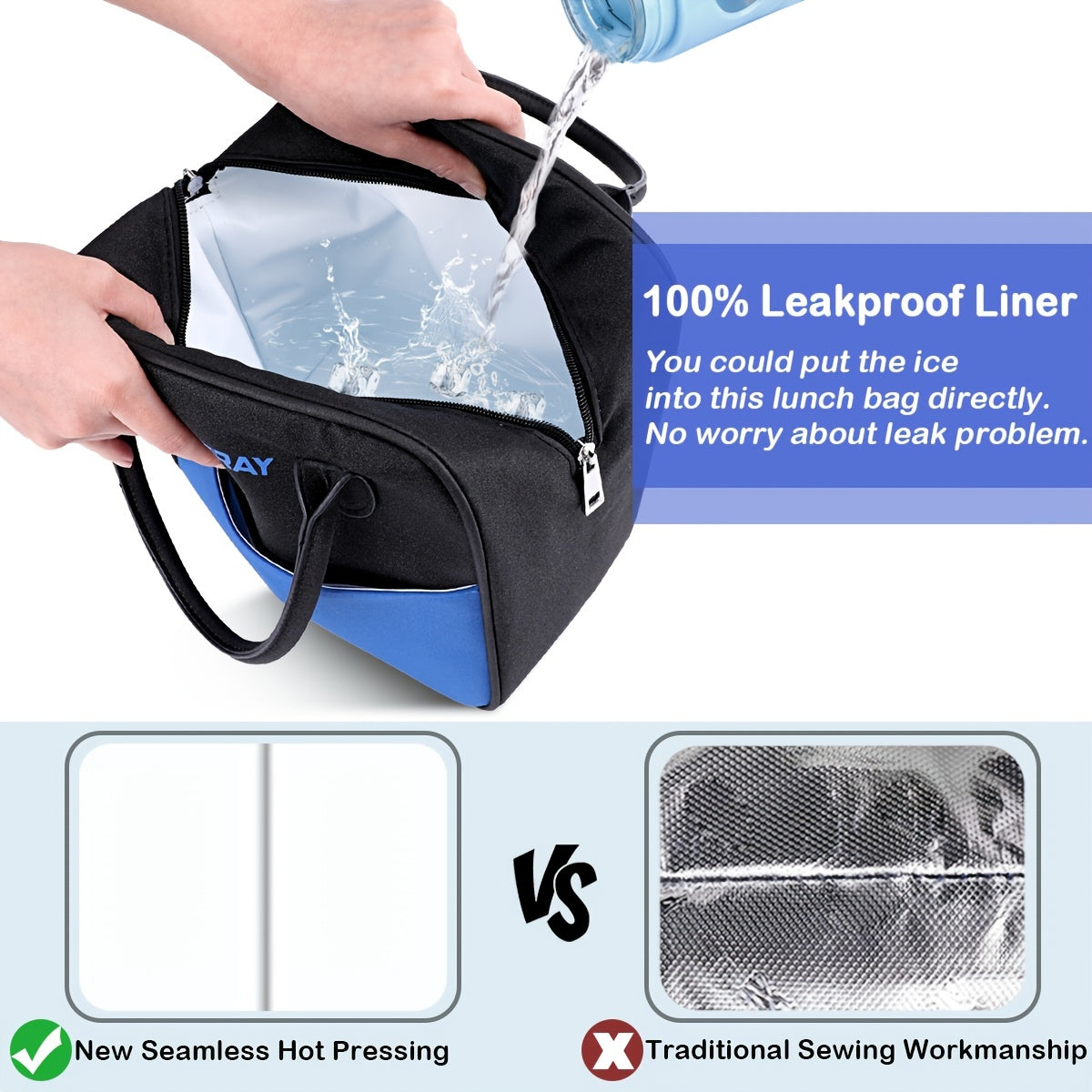 Insulated Lunch Bag Keep Food Fresh Perfect for School Work Picnics Oxford Cloth