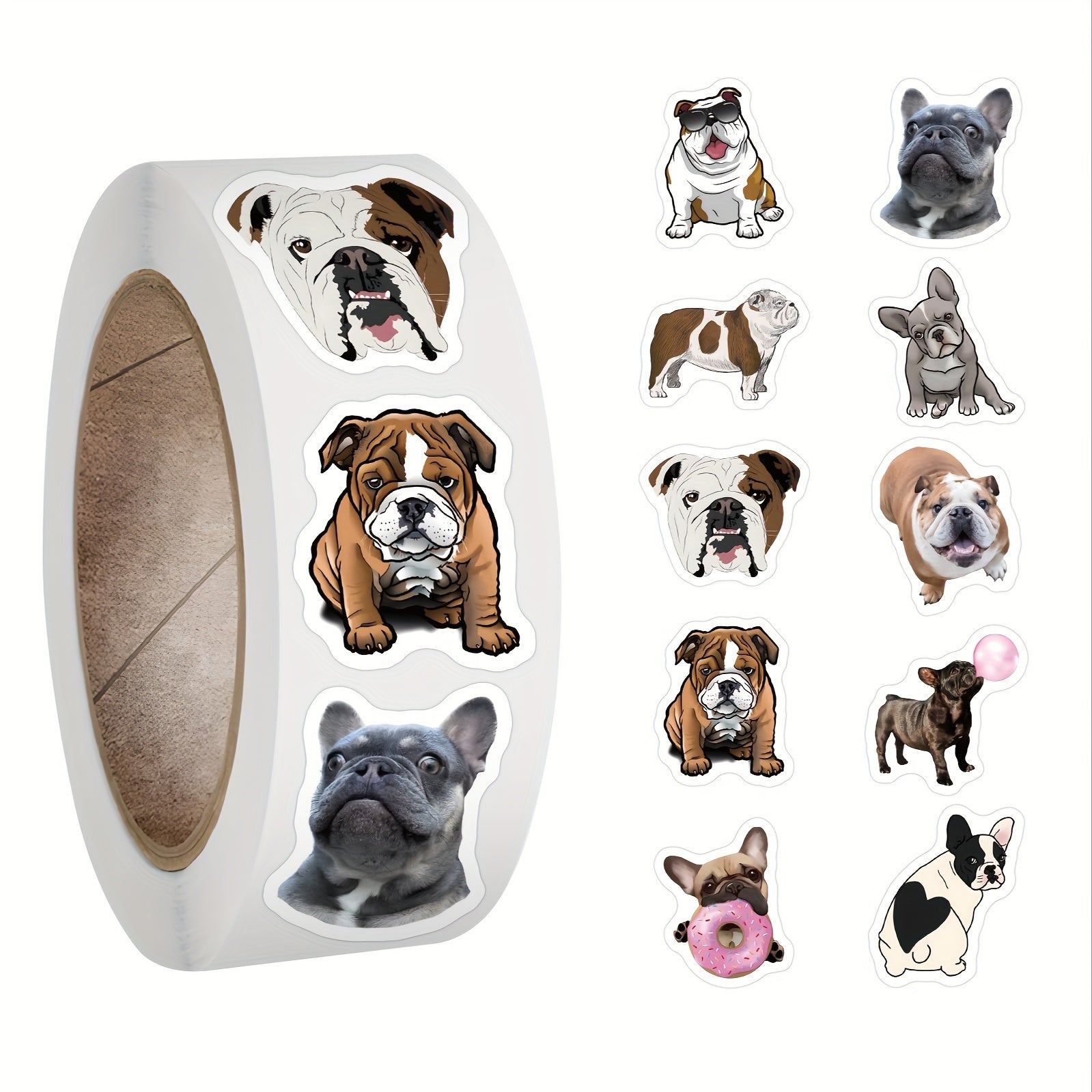 500pcs Bulldog Animal Stickers For Scrapbooking & Bottles