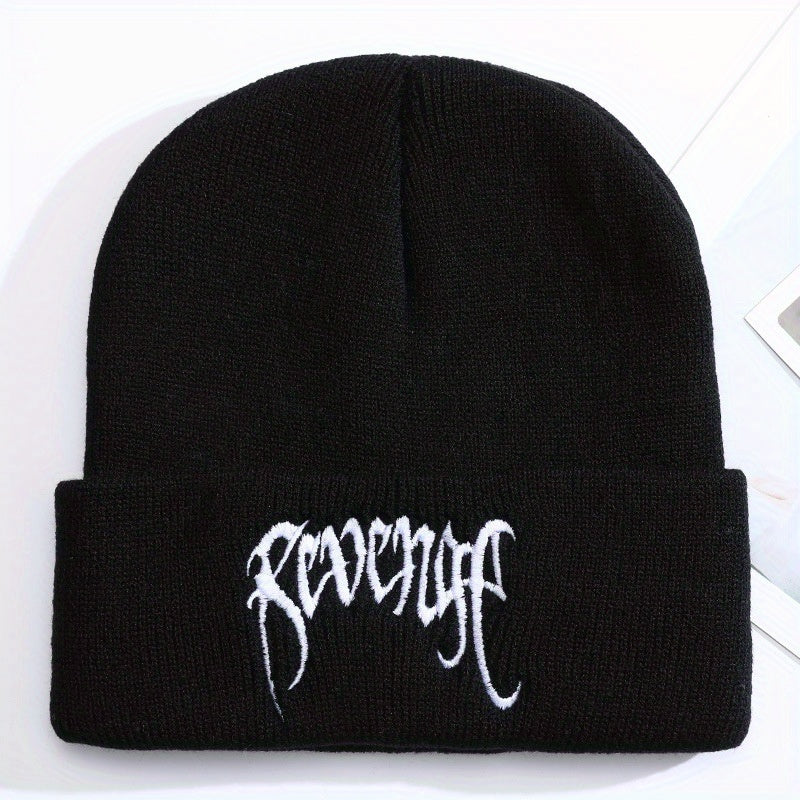 Men's Knit Beanie Hat Ski Cap Embroidered Warm Winter Hat