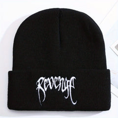 Men's Knit Beanie Hat Ski Cap Embroidered Warm Winter Hat