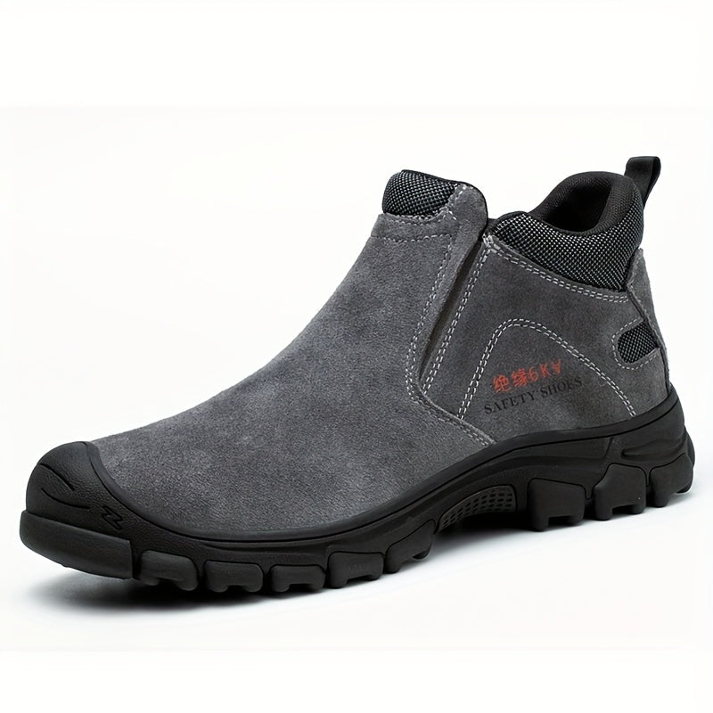 Suede Steel Toe Safety Boots Slip Resistant Insulated Shoes 6KV