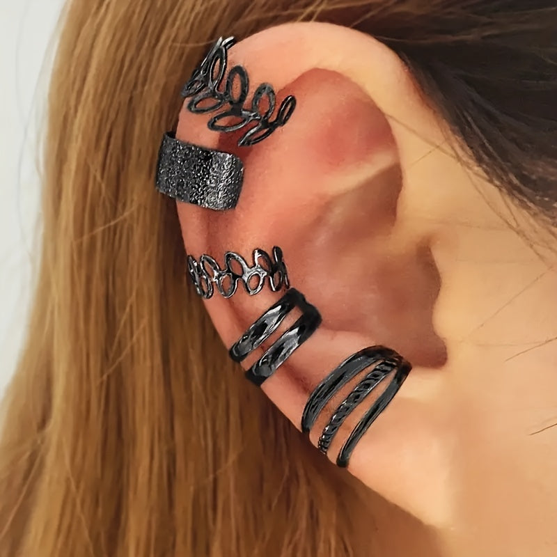 Golden Leaves Non Piercing Ear Clips Earrings for Girls