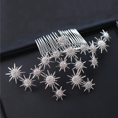 Snowflake Bridal Hair Comb Rhinestone Hair Jewelry