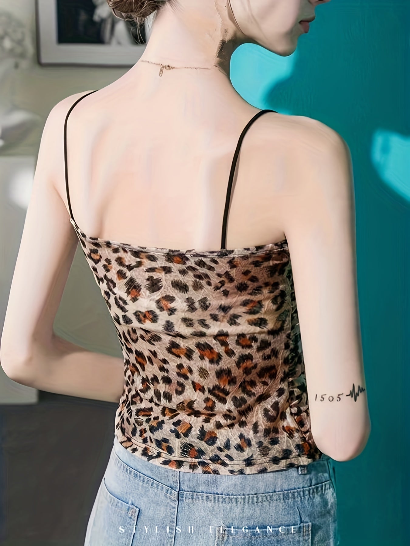 Leopard Print Ruched Cami Top for Summer